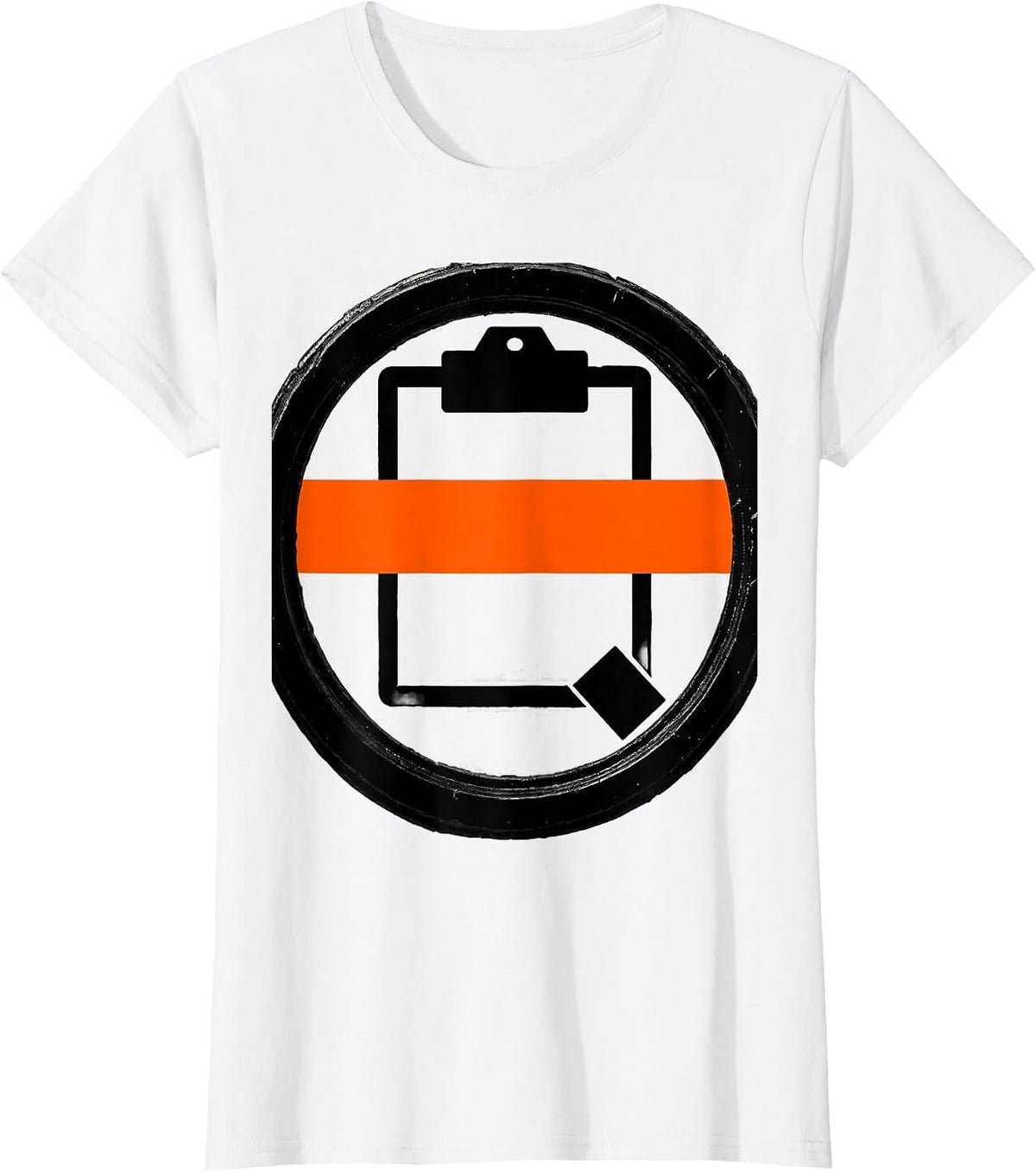 Brutalist Work Order Seal Ring Deadpan Tradesperson Humor T-Shirt - White