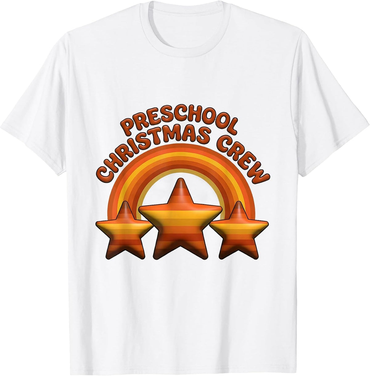 Men's Preschool Christmas Crew Retro Teacher Humor School Holiday T-Shirt - White