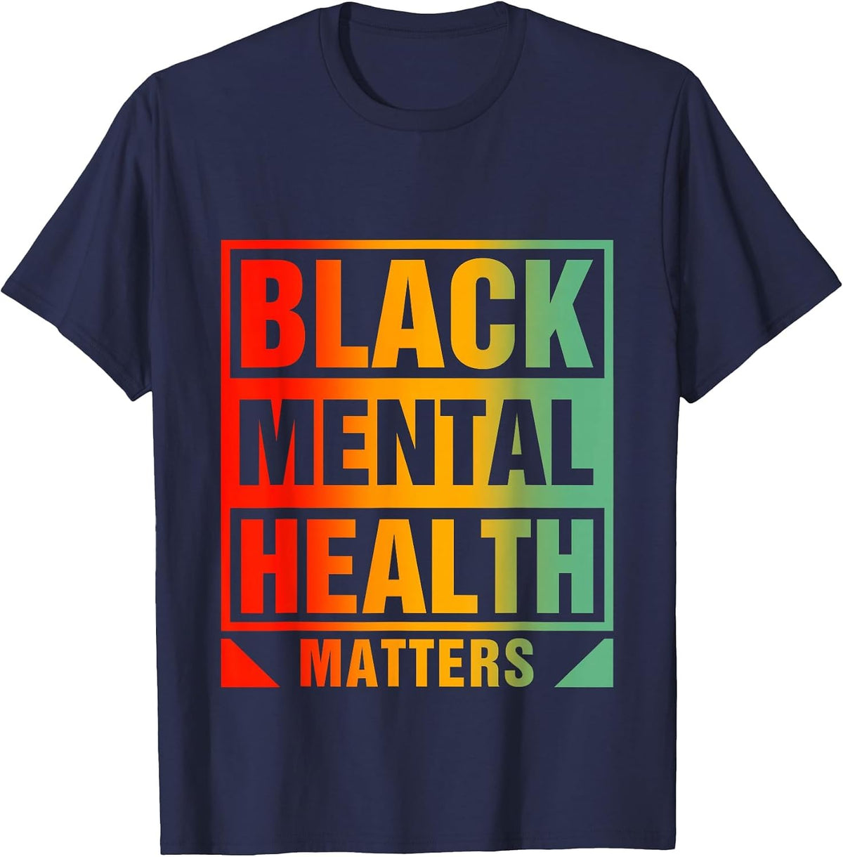 Black Mental Health Matters Human Brain Counselor Therapist T-Shirt - Navy Blue