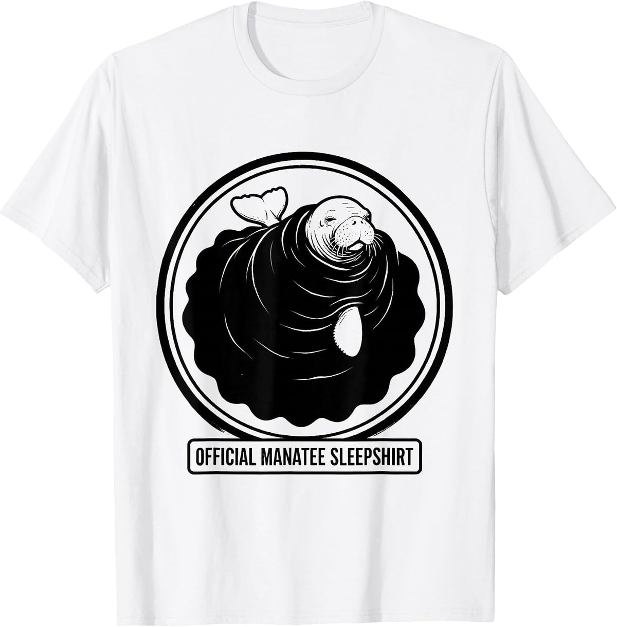 Men's Official Manatee Sleepshirt Cute Animal Lover Lounge T-Shirt - White