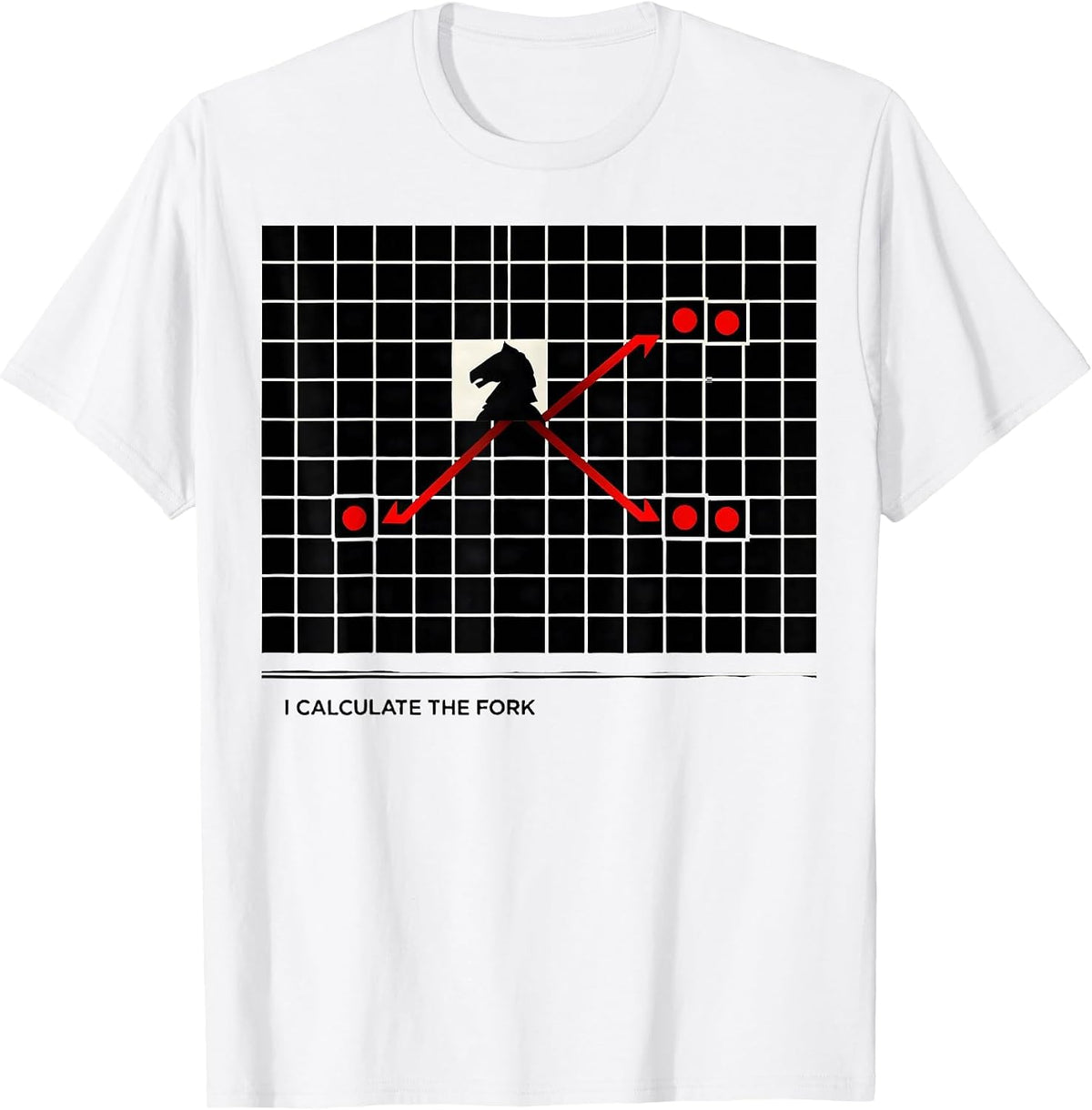 Men's I Calculate The Fork Funny Chess Player Chess Club Humor T-Shirt - White