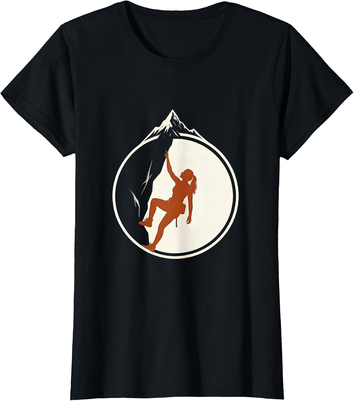 Do It Lady Woman Rock Climber Summit Graphic T-Shirt - Black