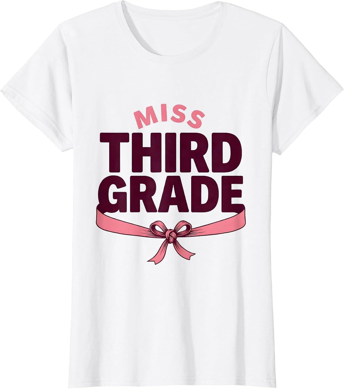 Women's Miss Third Grade Cute Coquette Back To School Girls Kids T-Shirt - White