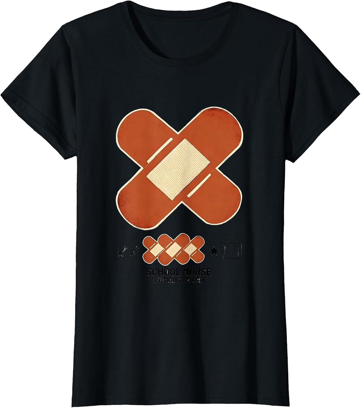 Women's School Nurse Officially On Call Retro Staff Appreciation T-Shirt - Black