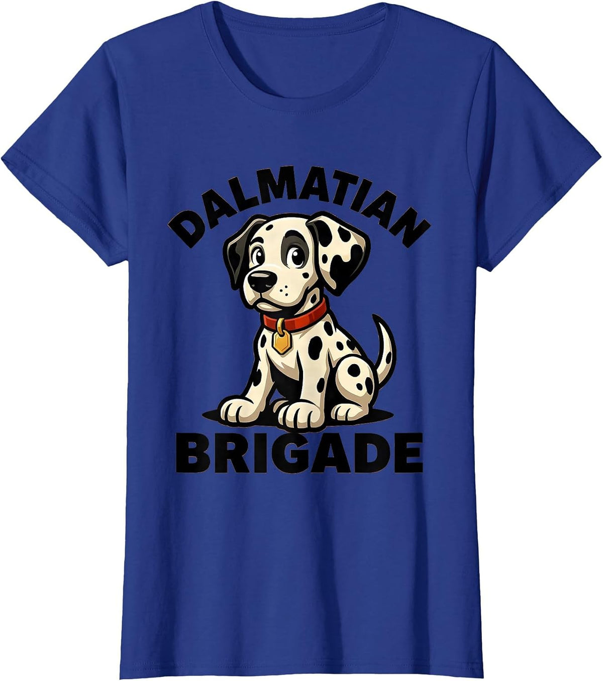 Women's Dalmatian Brigade Cartoon Dalmatian Dog Halloween Costume T-Shirt - Royal Blue