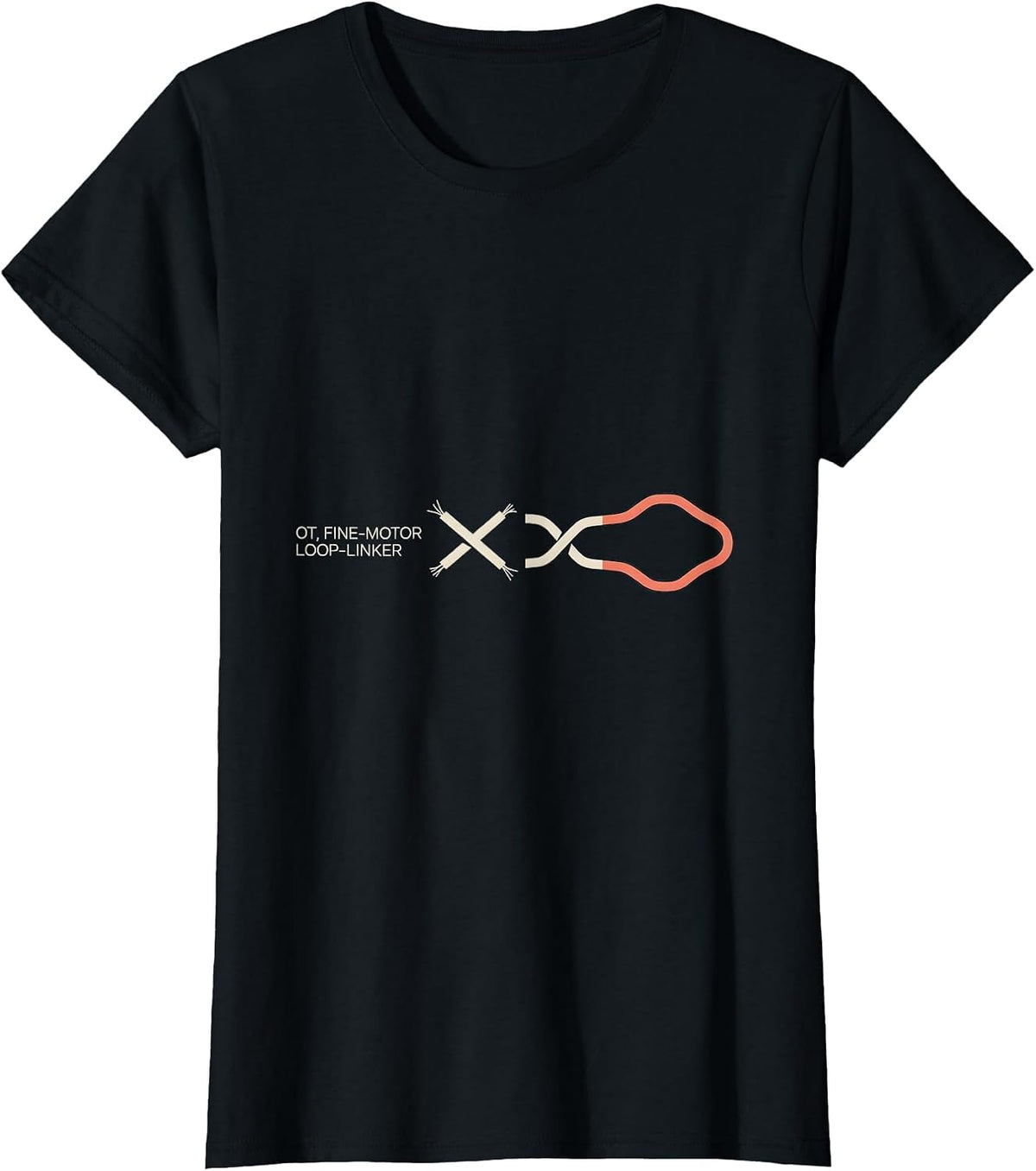 OT Fine-Motor Loop-Linker Occupational Therapy Therapist OT T-Shirt - Black