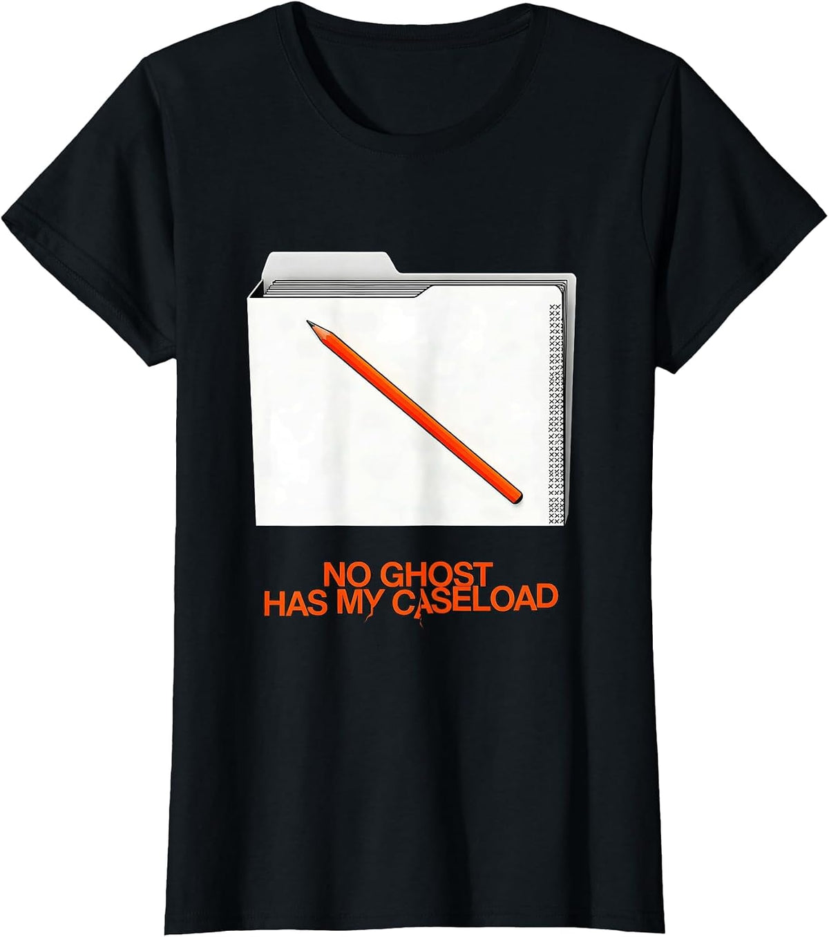 No Ghost Has My Caseload Funny School Staff Halloween T-Shirt - Black