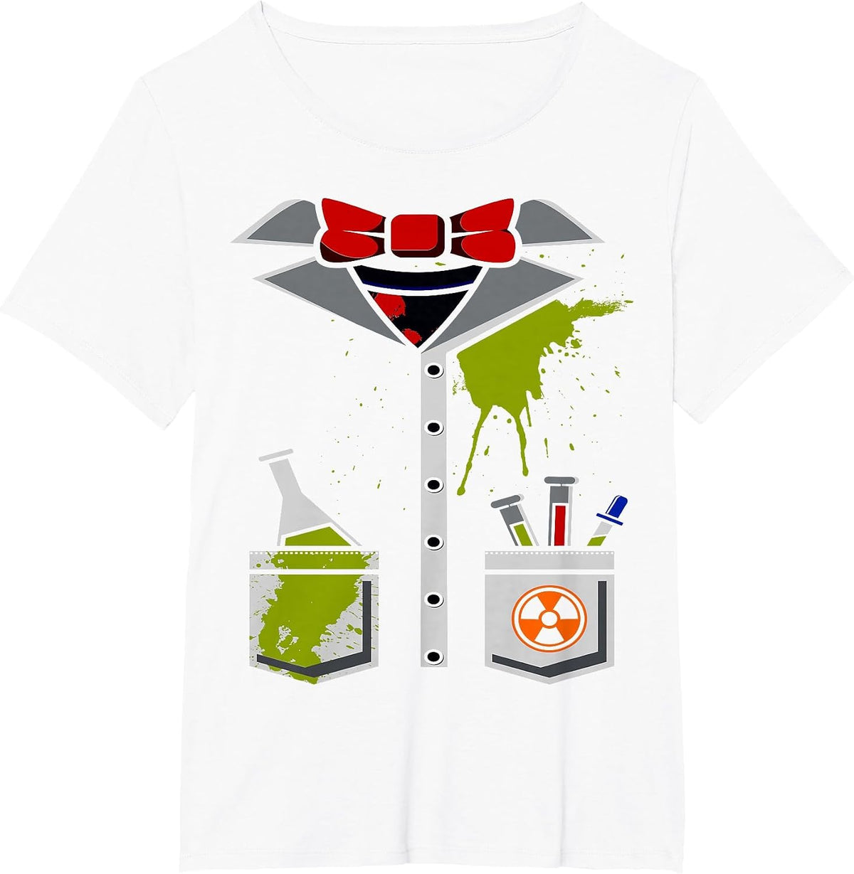 Mad Scientist Costume Halloween Carnival Science Chemistry T-Shirt - White