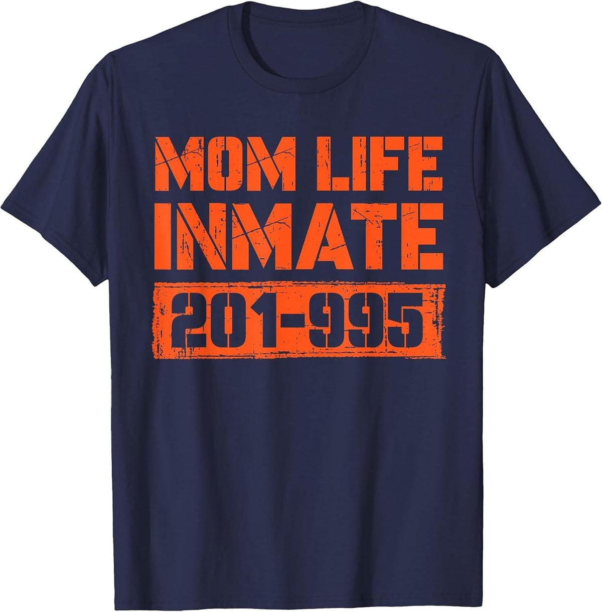 Mom Life Jail Inmate Funny Prisoner Spooky Halloween Costume T-Shirt - Navy Blue