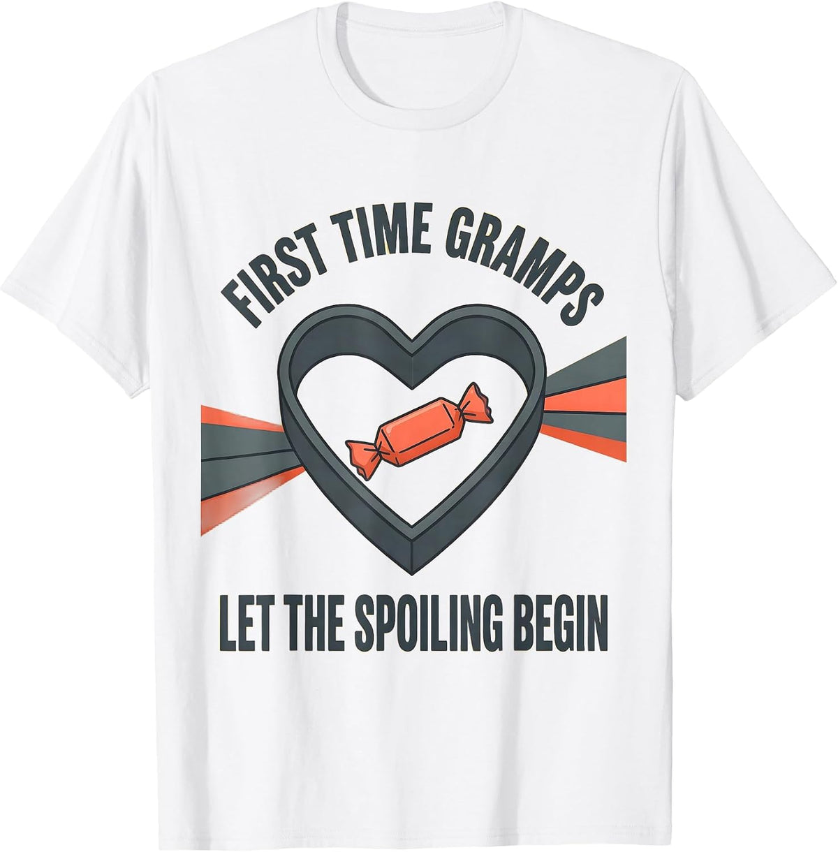 First Time Gramps Let The Spoiling Begin Grandpa T-Shirt, Men, White, Large - As Pictured