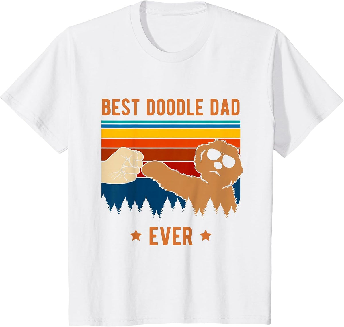 Best Doodle Dad Ever - Funny Dog Goldendoodle Labradoodle T-Shirt - White