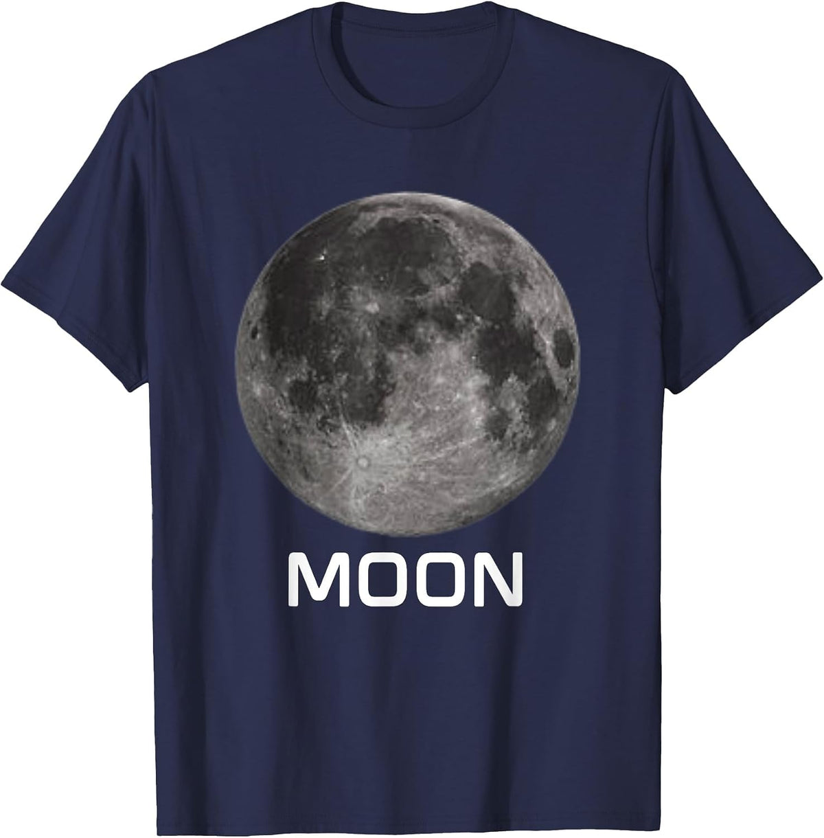 Solar System Earth Moon Outer Space T-Shirt - Navy Blue