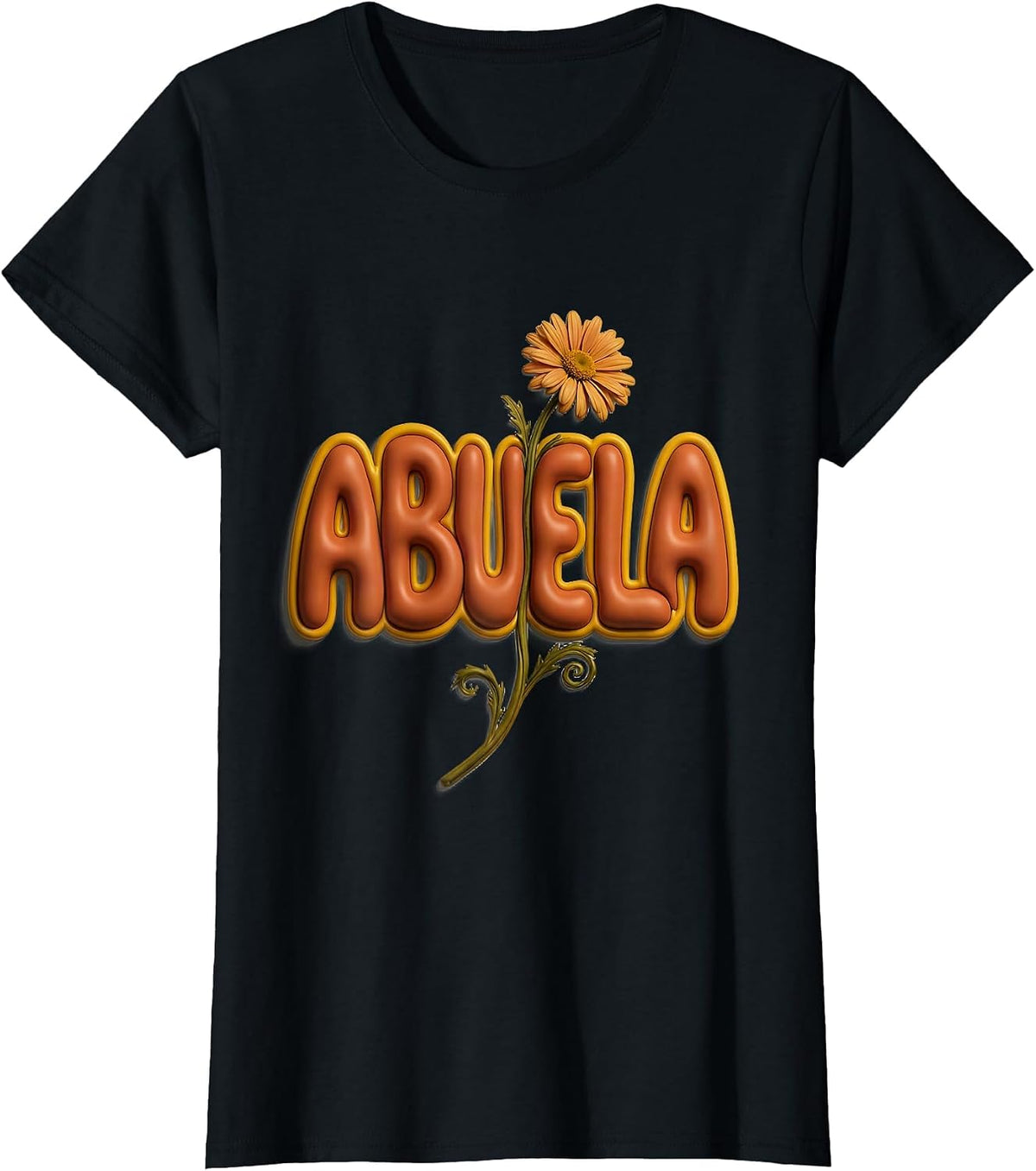 Abuela Groovy Bubble Letterform Grandparent Day Gift T-Shirt - Black
