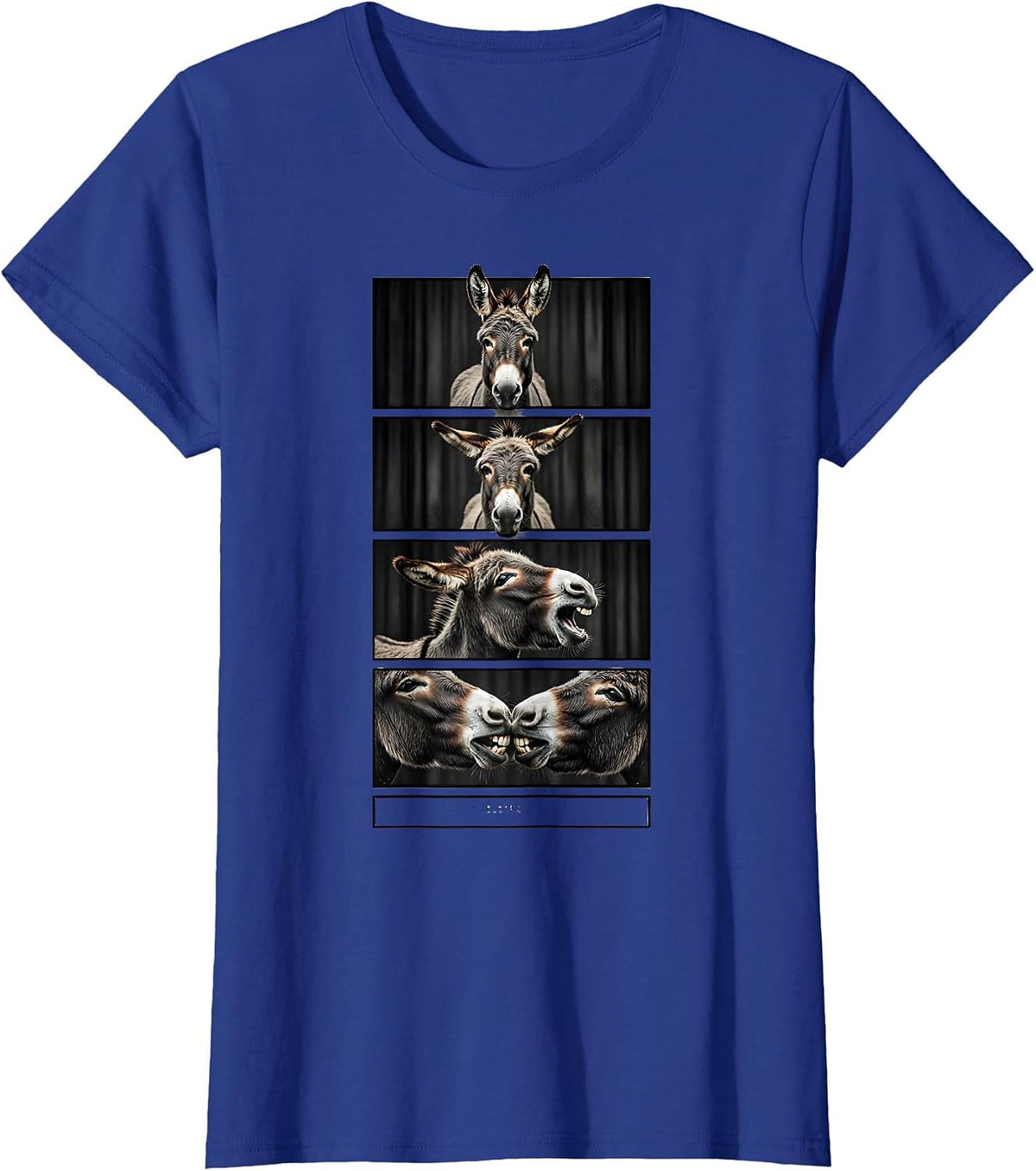 Women's BOOTH 2 Funny Donkey Photobooth Animal Lover Humor T-Shirt - Royal Blue
