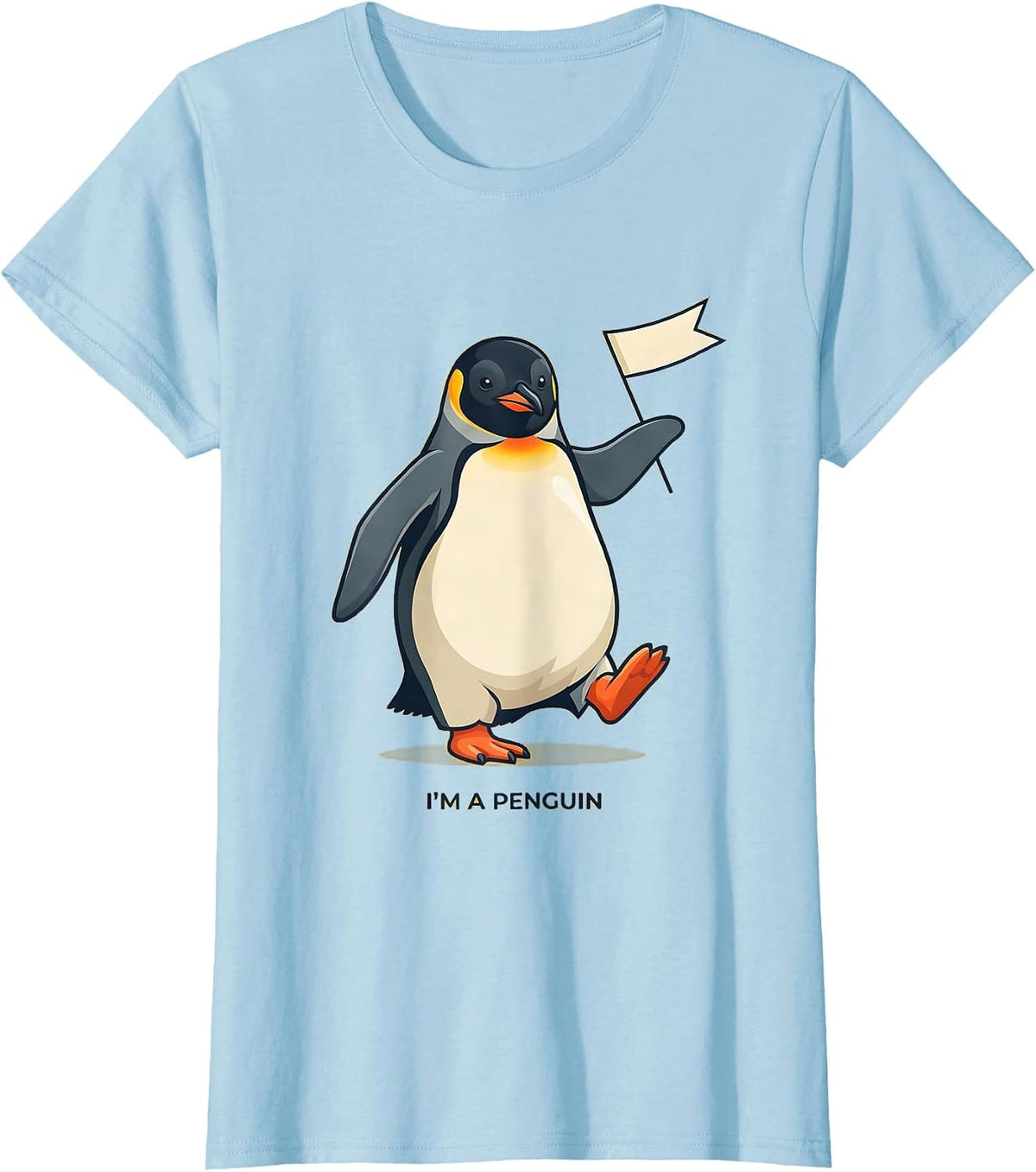 I'm a Penguin Funny Penguin Lover Novelty Costume Party T-Shirt - Baby Blue