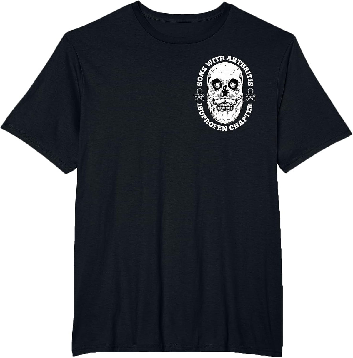 Sons with Arthritis 2 Sided Front Back Funny Retired Biker T-Shirt - Black