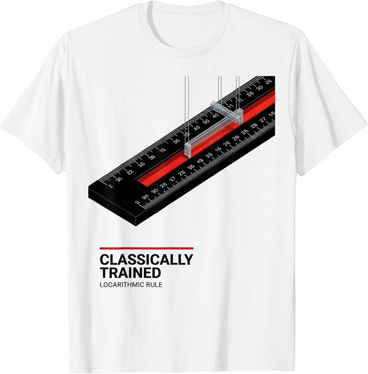 Men's Classically Trained Logarithmic Rule Swiss International T-Shirt - White
