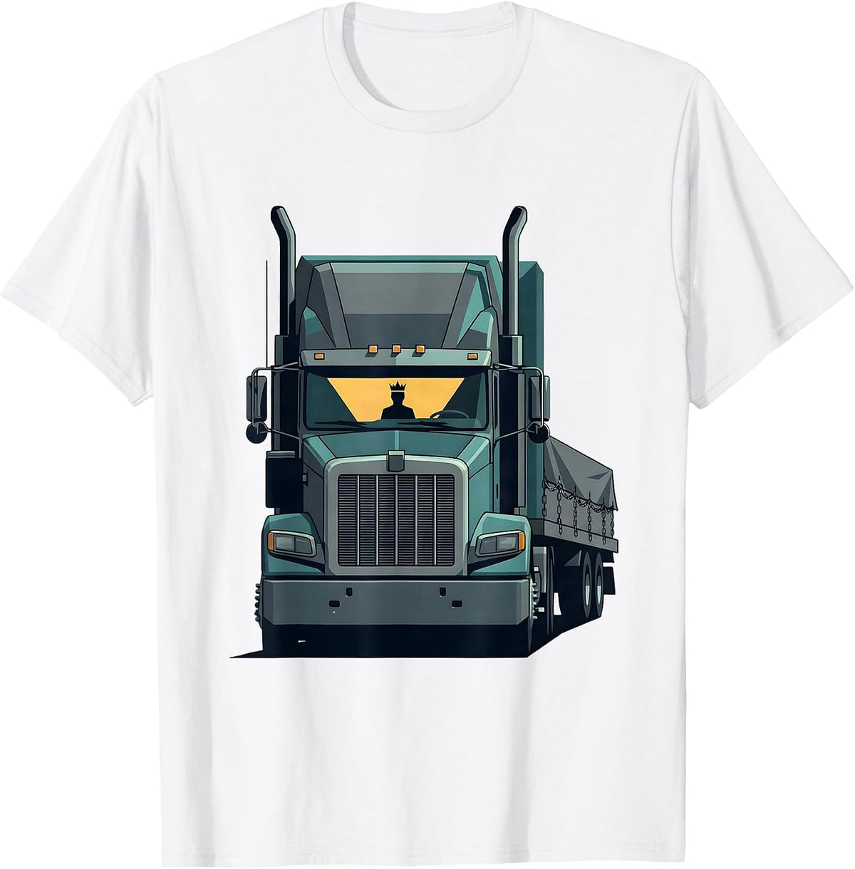 Men's Semi Trucker Flatbed Driver Humor T-Shirt - White