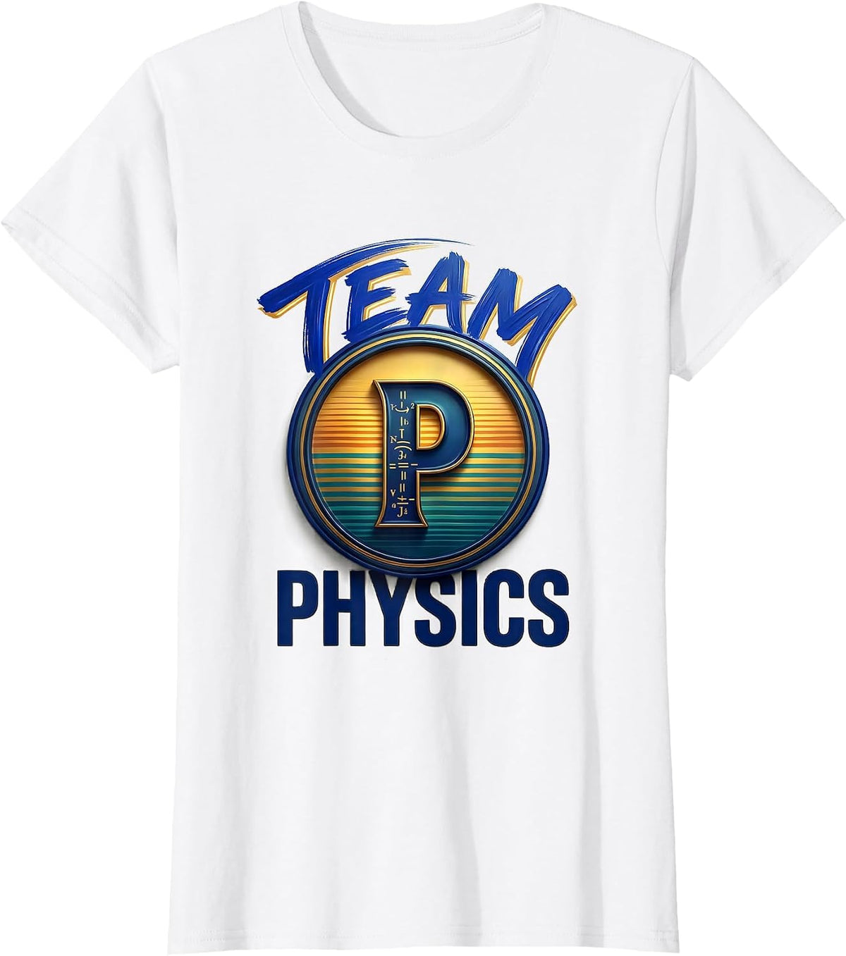 Women's Team Physics Retro Badge STEAM Teacher STEM Pride T-Shirt - White