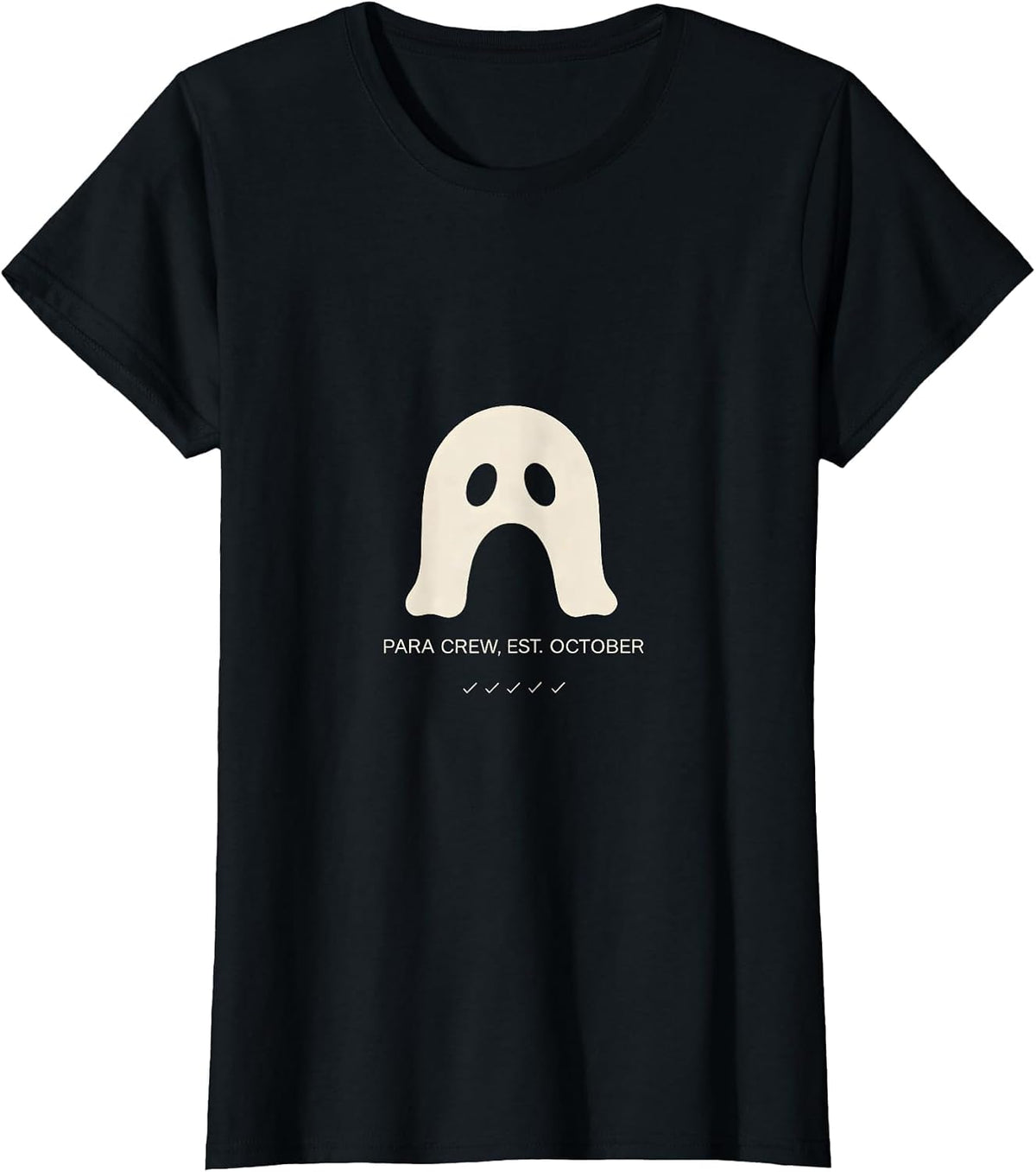 Women's Para Crew Est October Minimalist Halloween Paraeducator T-Shirt - Black