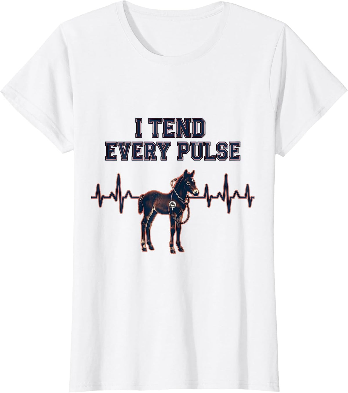 I Tend Every Pulse Veterinary Tech Vet Halloween Occupation T-Shirt - White