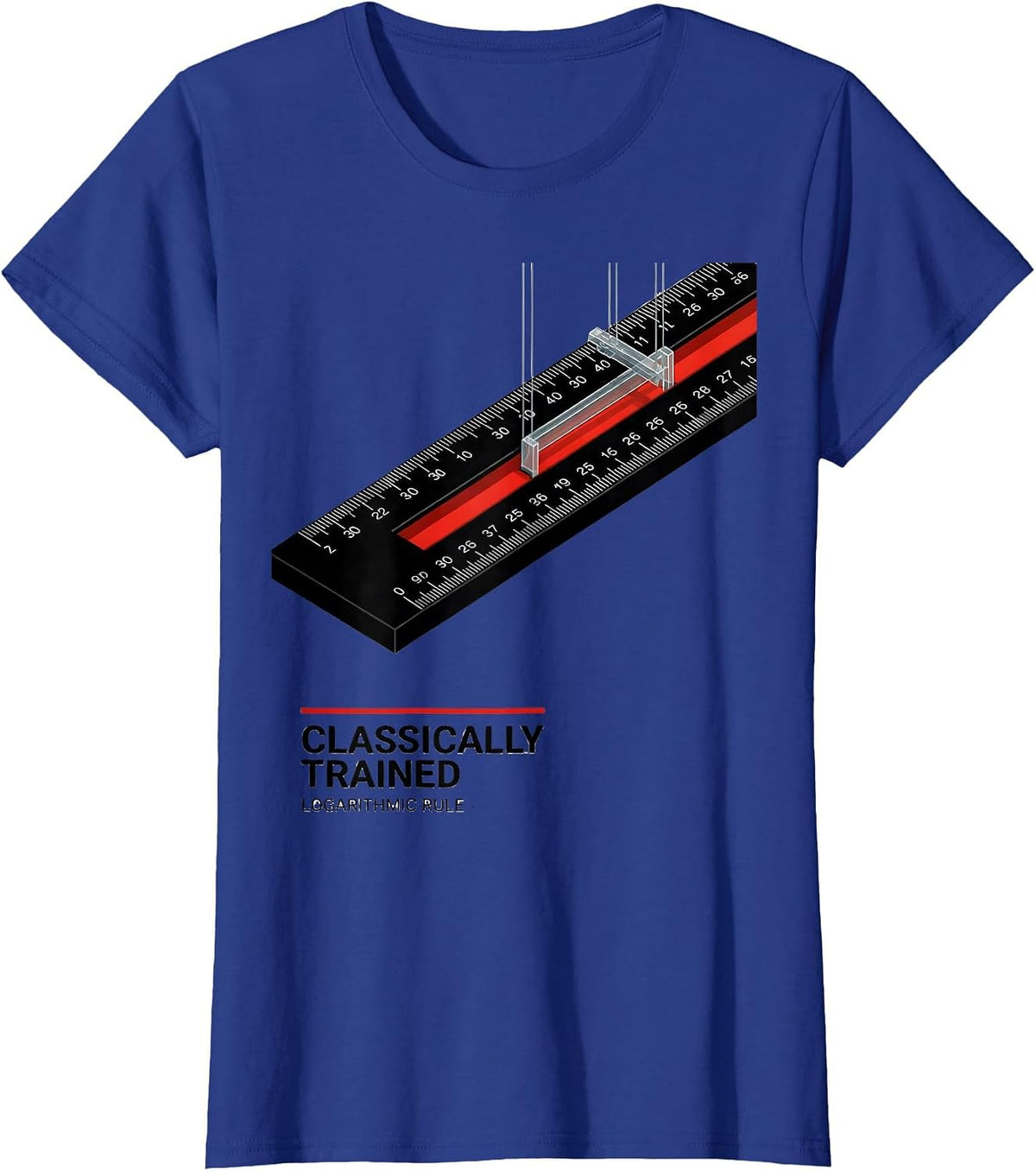 Women's Classically Trained Logarithmic Rule Swiss International T-Shirt - Royal Blue
