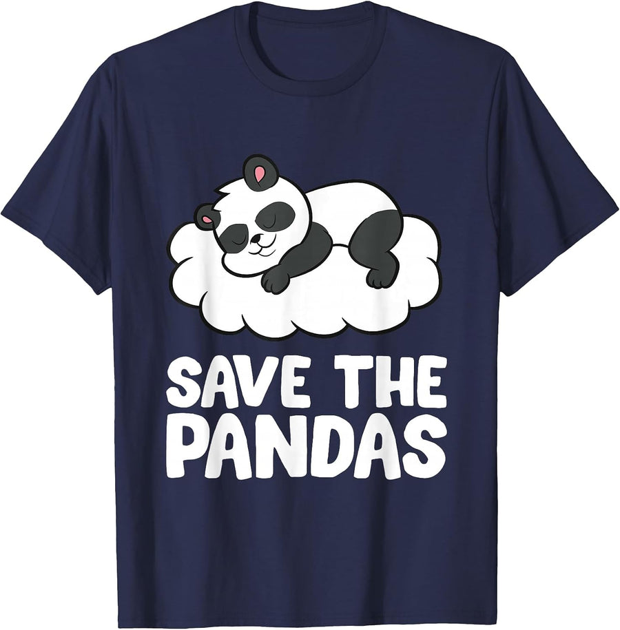 Animal Welfare Save The Pandas T-Shirt - Navy Blue