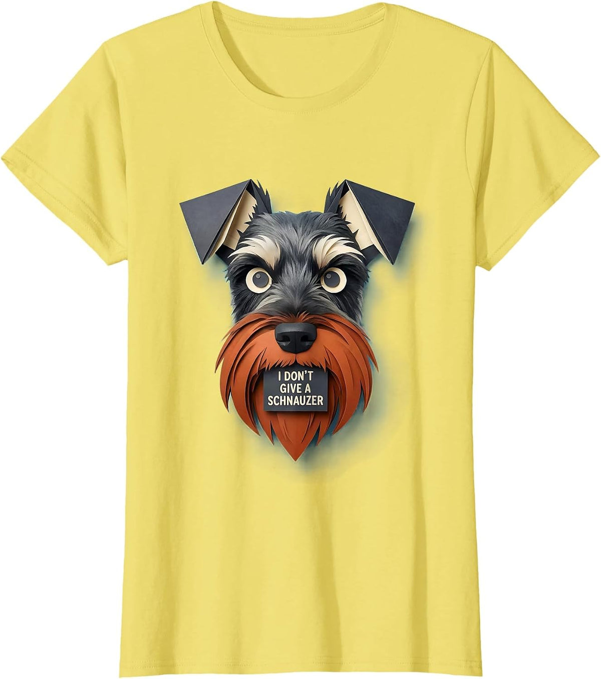 Women's I Don't Give A Schnauzer Funny Miniature Schnauzer Lover T-Shirt - Lemon Yellow