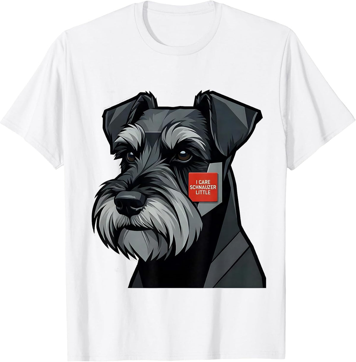 Men's I Care Schnauzer Little Funny Miniature Schnauzer Lover Gift T-Shirt - White