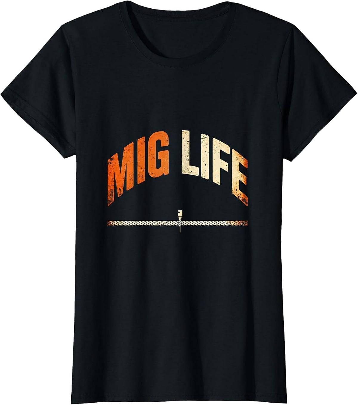 Mig Life Funny Welder Welding Tradesperson Blue Collar Pride T-Shirt - Black