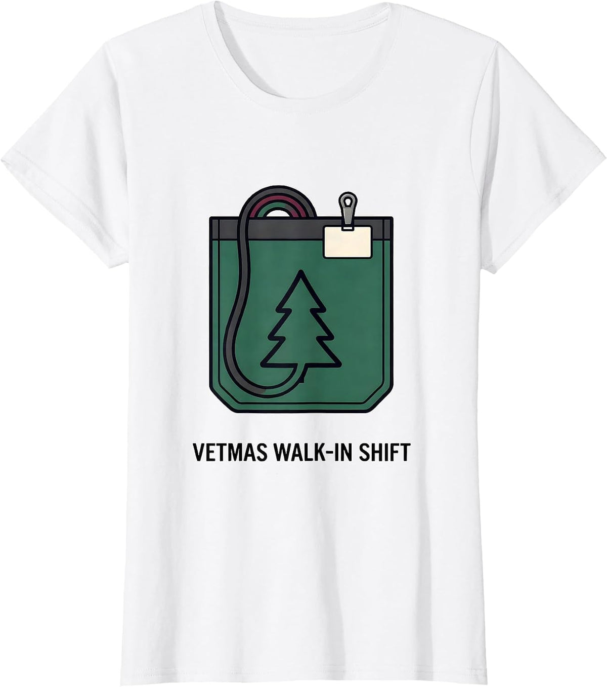 Vetmas Walk-In Shift Funny Vet Tech Christmas Veterinary T-Shirt - White