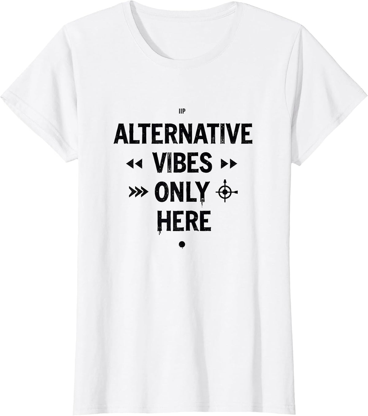 Alternative Vibes Only Here 90s Band Design T-Shirt - White