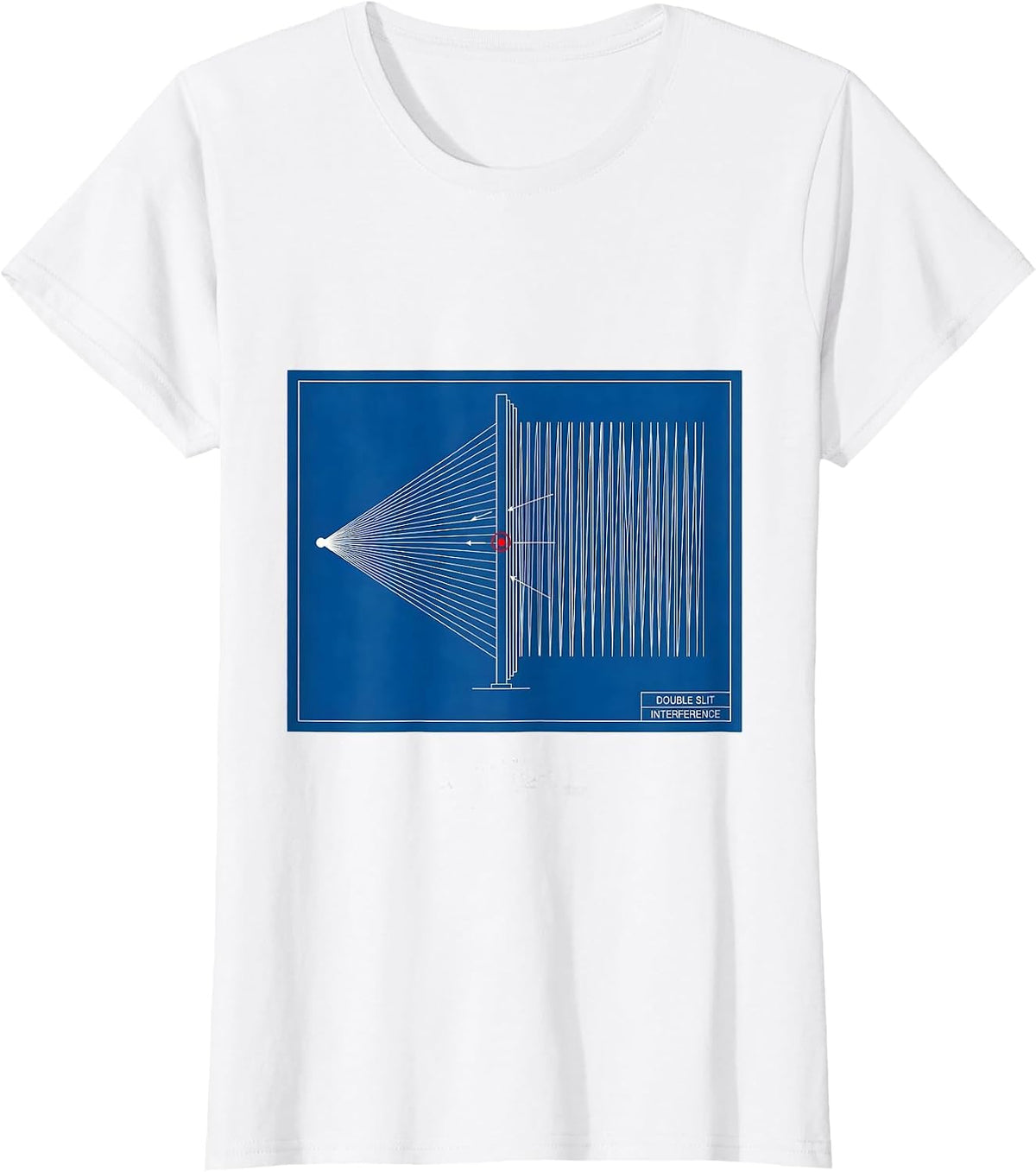 Women's Double Slit Interference Technical Blueprint Quantum Physics T-Shirt - White