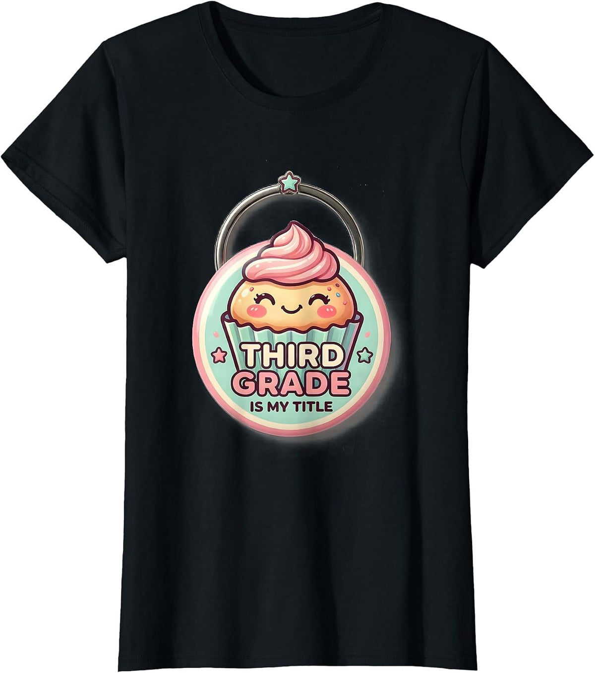 Women's Third Grade Is My Title Cute Kawaii Back To School First Day T-Shirt - Black