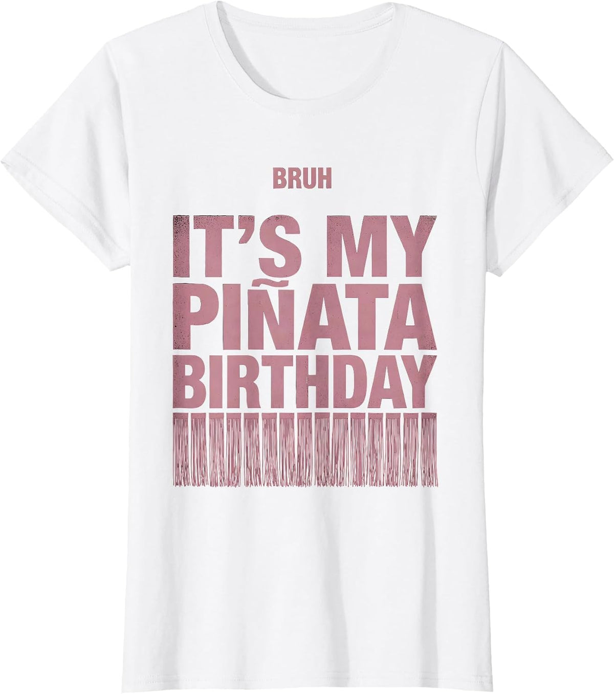 Women's Bruh It's My Piñata Birthday Funny Llama Pinata Gamer Kid T-Shirt - White