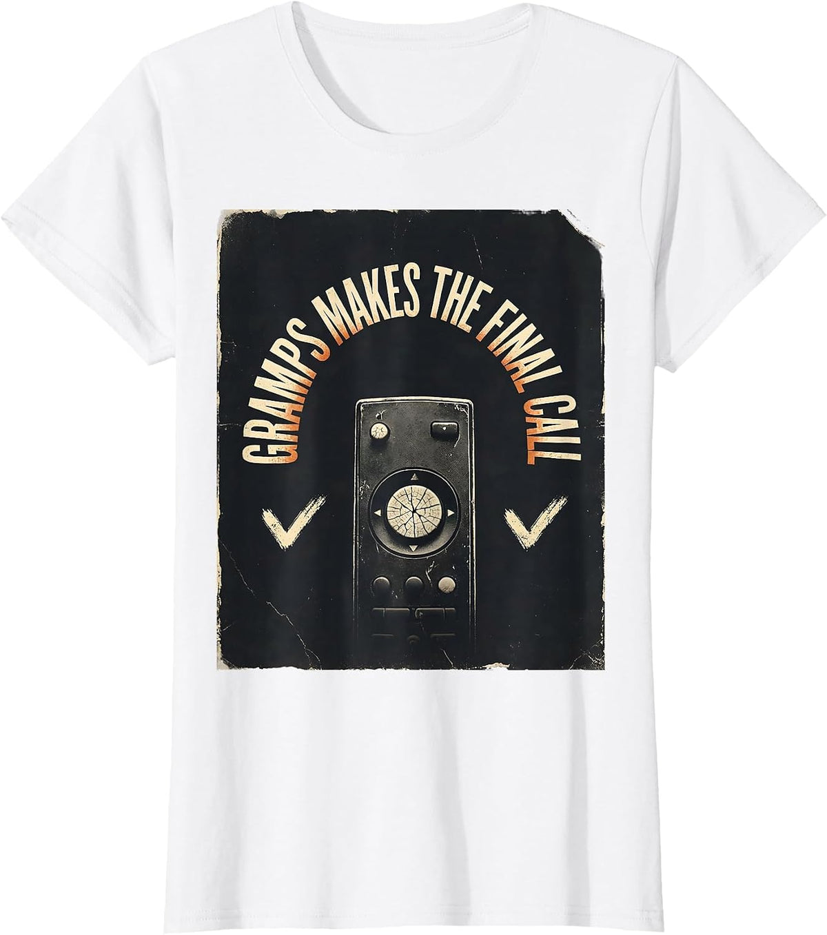 Gramps Makes The Final Call Distressed Funny Grandpa Gift T-Shirt - White