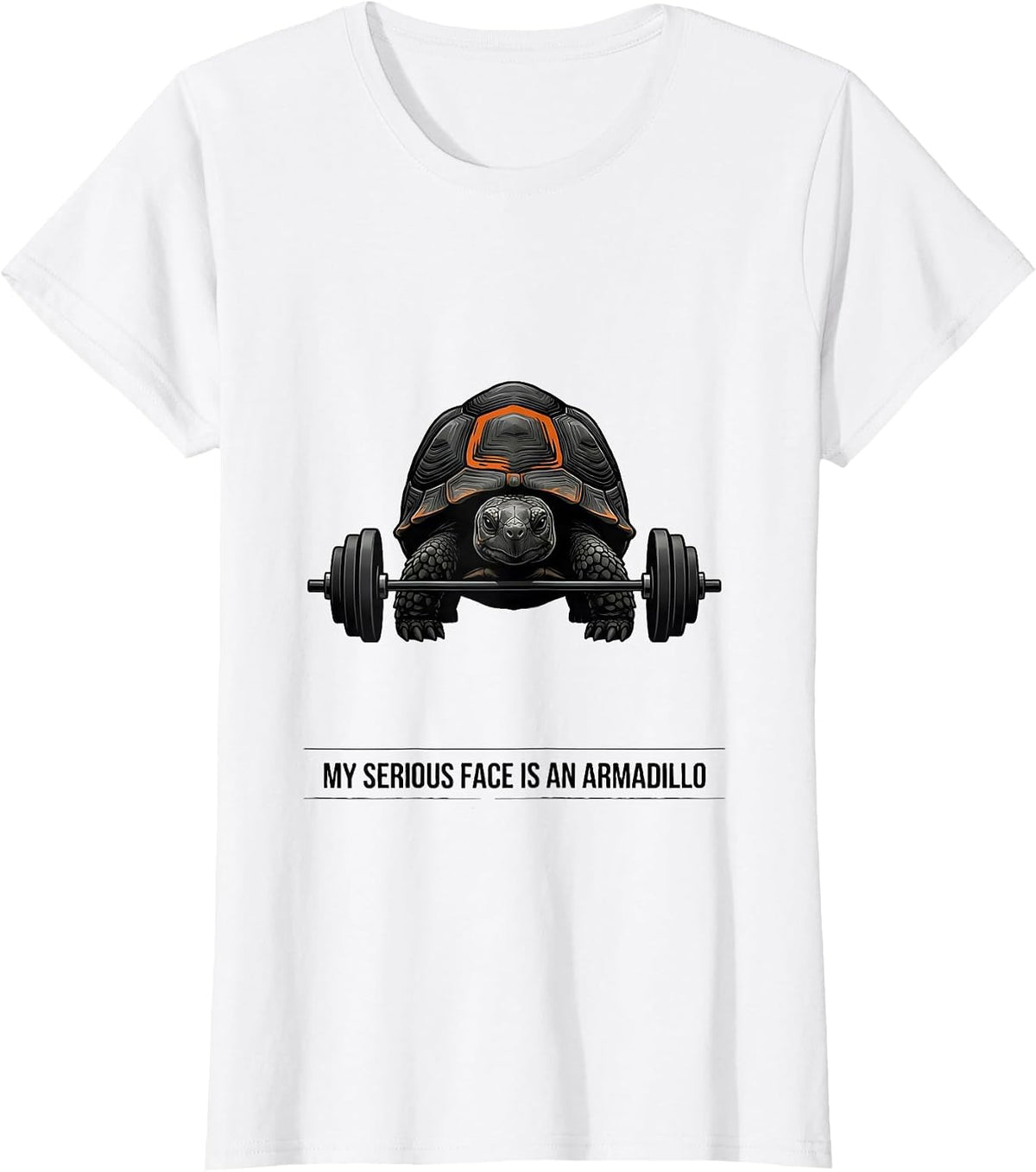 My Serious Face Is An Armadillo Funny Gym Weightlifting T-Shirt - White
