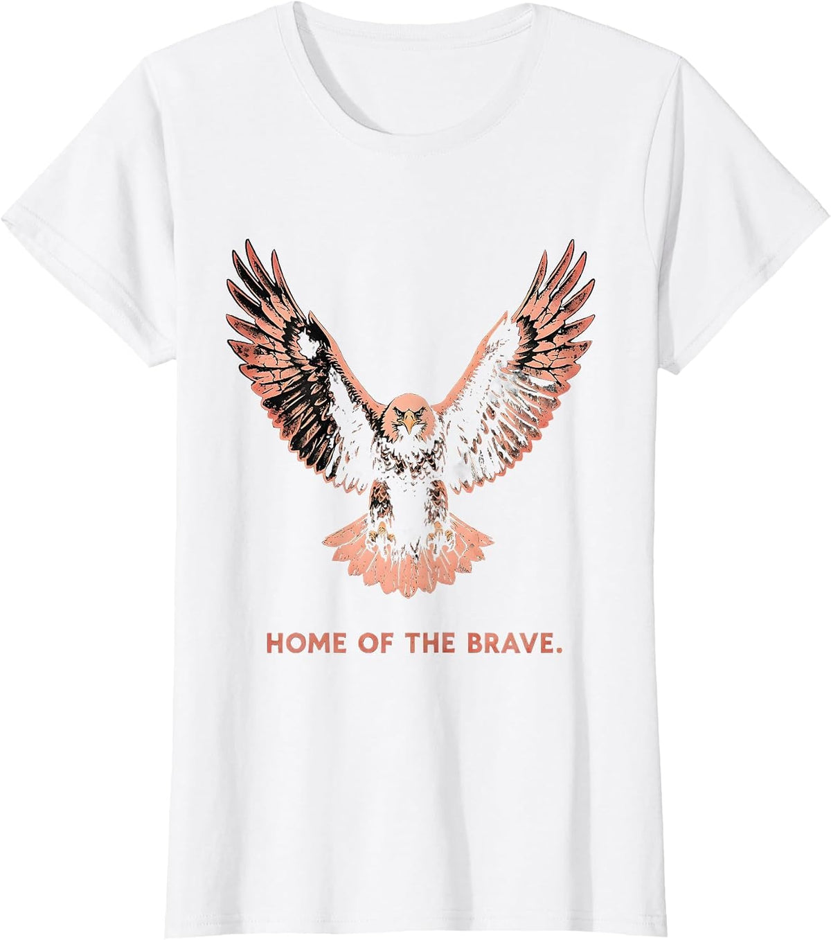 Home of the Brave American Flag Patriotic Design T-Shirt - White