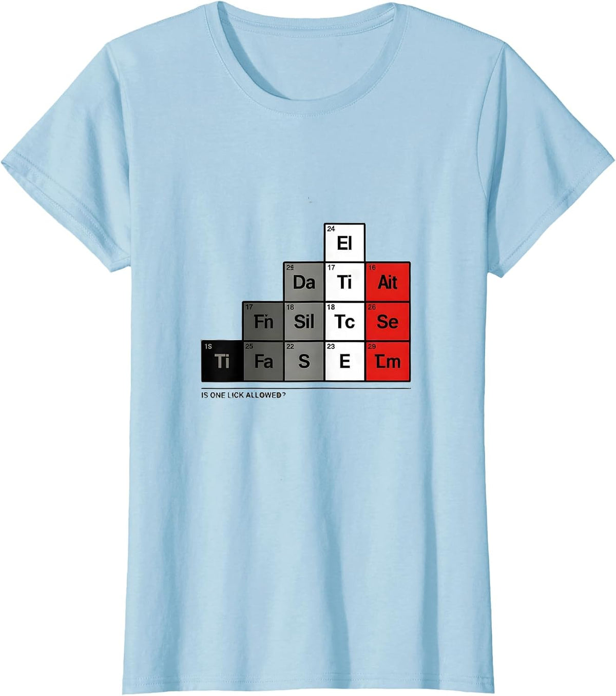 Women's Is One Lick Allowed Funny Periodic Table Chemistry Teacher T-Shirt - Baby Blue