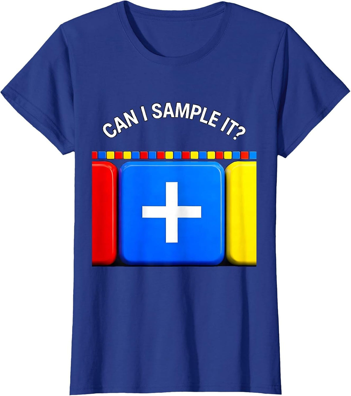 Women's Can I Sample It Funny Periodic Table Chemistry Teacher T-Shirt - Royal Blue
