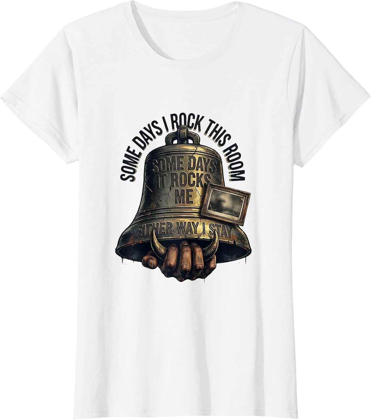 Women's Some Days I Rock This Room Distressed Rock On Classroom T-Shirt - White