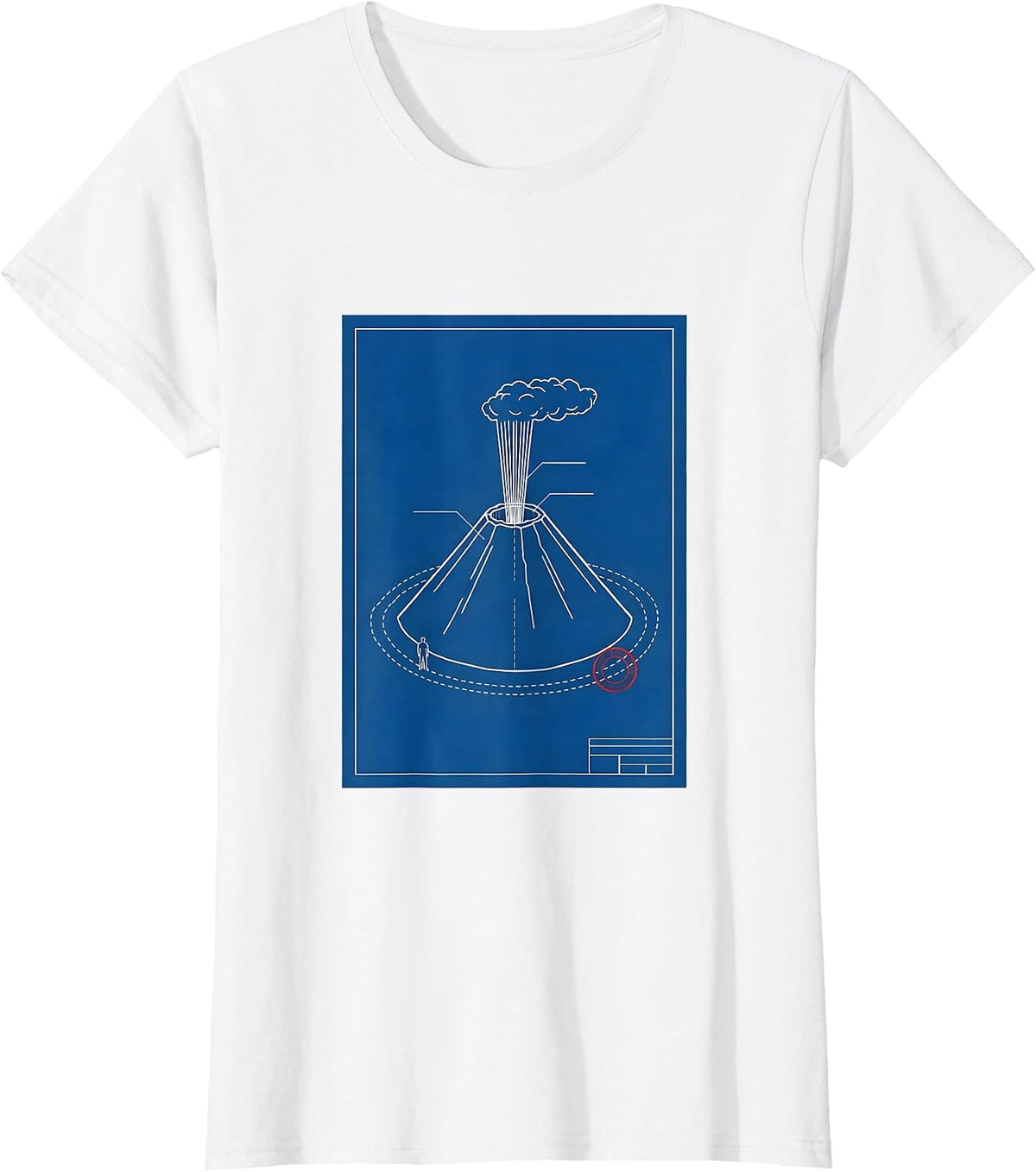 Vesuvius Cutaway Volcano History Humor T-Shirt - White