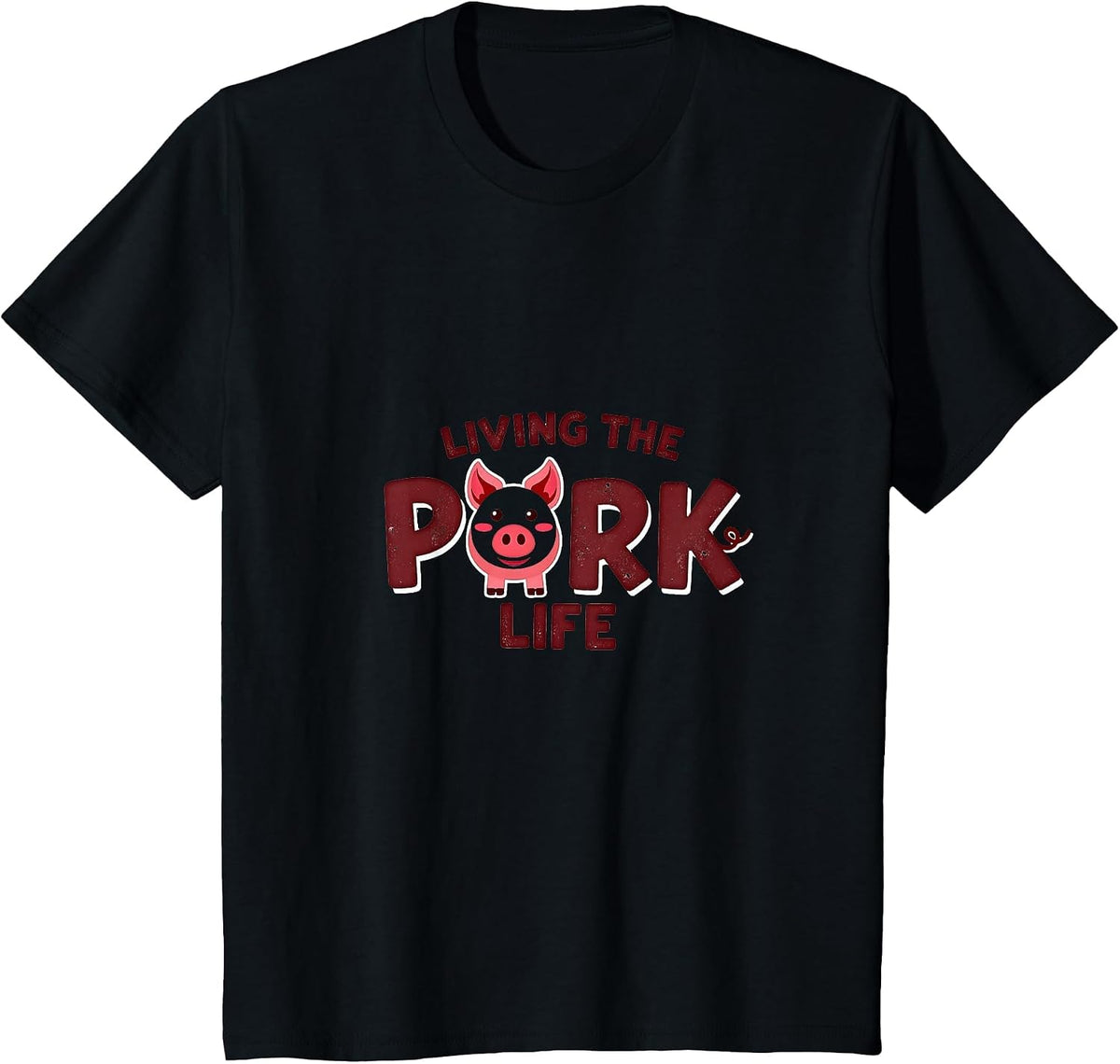 John Pork Living Kunekune Pig Life Cute Pig Lover Funny Humor T-Shirt - Black