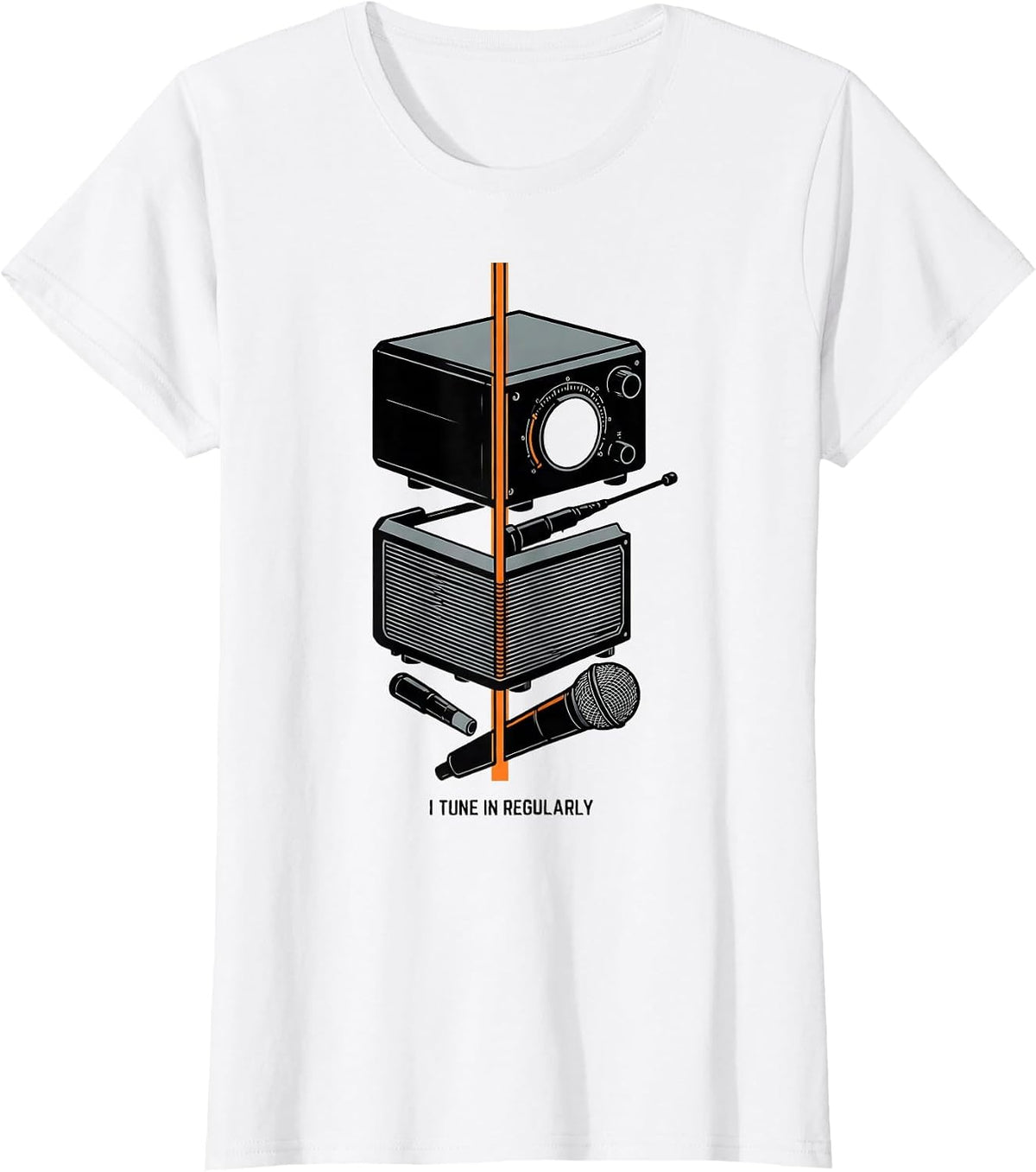 I Tune In Regularly Funny Ham Radio Operator Hobbyist Gift T-Shirt - White