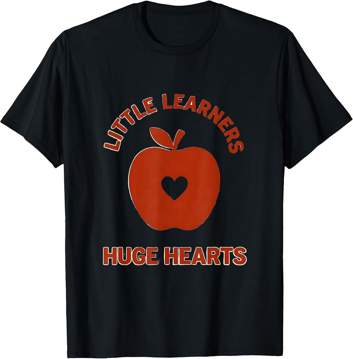 Men's Little Learners Huge Hearts ABCD Teacher Design T-Shirt - Black
