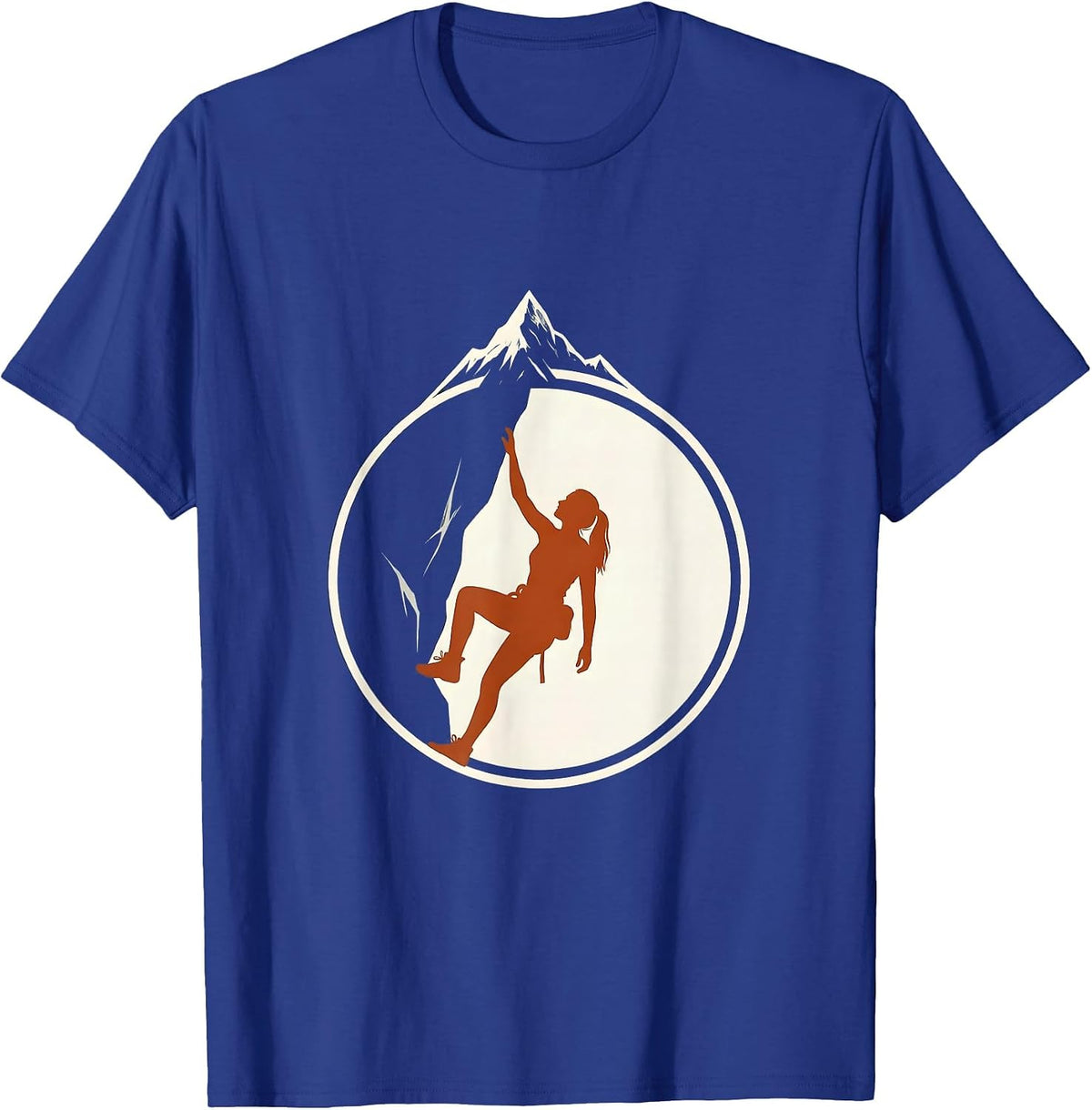 Do It Lady Woman Rock Climber Summit Graphic T-Shirt - Royal Blue