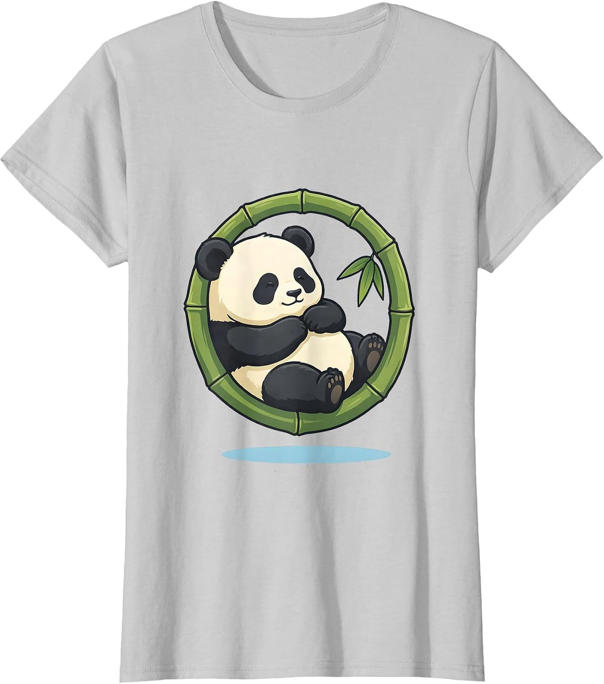 Round Kawaii Panda Cute Animal Lover Gift T-Shirt - Silver Grey