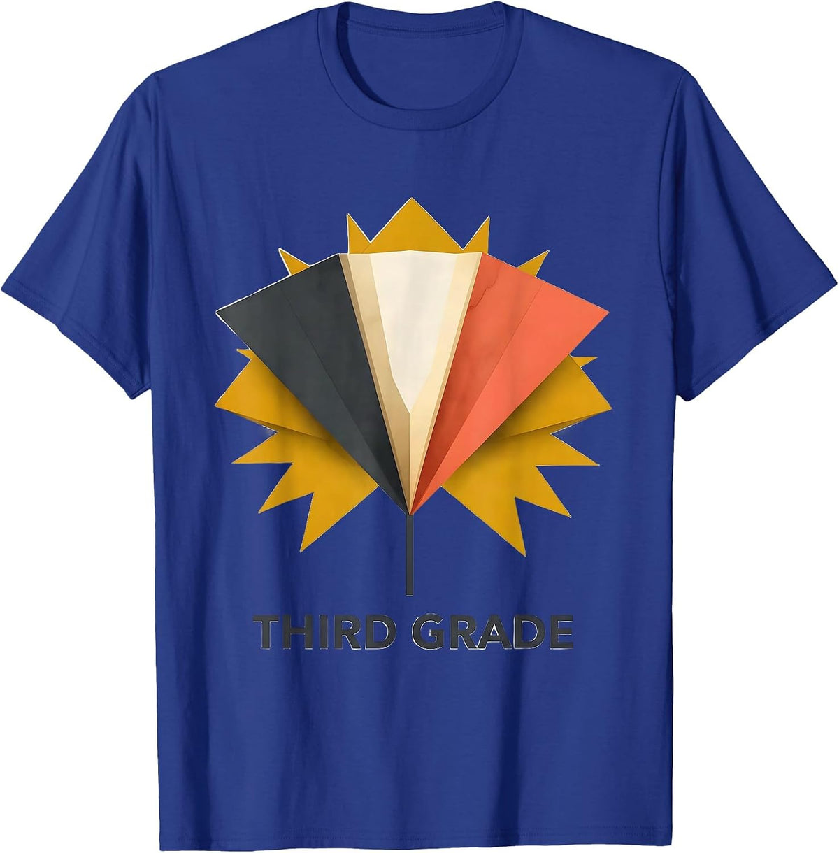 Men's Third Grade Midcentury Modern Pennant Back To School Girls T-Shirt - Royal Blue