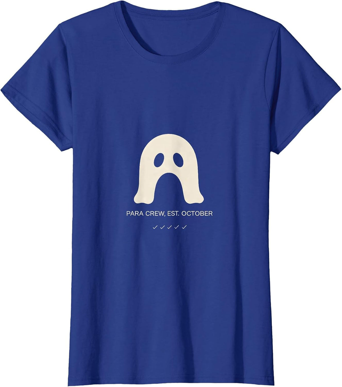 Women's Para Crew Est October Minimalist Halloween Paraeducator T-Shirt - Royal Blue