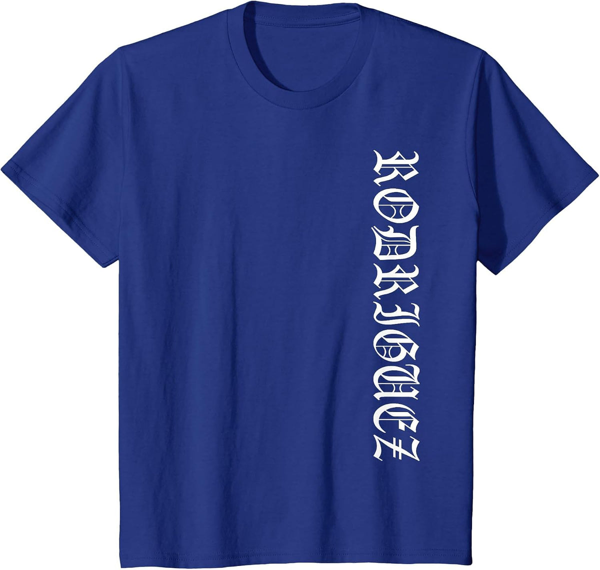 Rodriguez Vertical Old English T-Shirt - Royal Blue